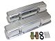 Polished Aluminum Chevy Small Block 283-400 Tall Valve Covers, Full Finned, Without Hole