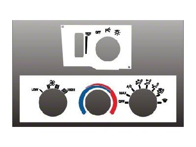 Pontiac Firebird White Face Heater Control Overlay,HVAC,1993..2002