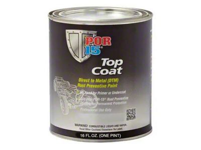 POR-15 Top Coat Paint, Pint, Assorted Colors