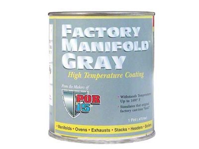 POR15 Gray Factory Exhaust Manifold Hi-Temp Paint, 1 Pint