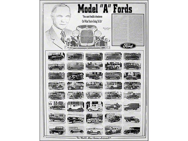 Poster - Model A Ford The Worlds Most Famous Automobile - 25 x 34