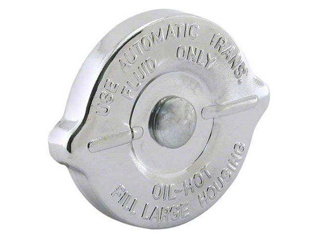 Power Steering Pump Cap - Chrome - Without Dipstick For Pumps With Vertical Filler Tube - Ford Pump