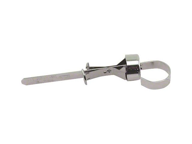 Power Steering Pump Dipstick - Chrome Plated - Stamped Use Automatic Trans Fluid - With FoMoCo Logo In A Rectangle