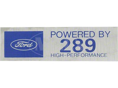 Powered By 289 High Performance Valve Cover Decal