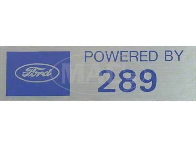 Powered By 289 Valve Cover Decal