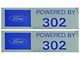 Powered By 302 Valve Cover Decals - Pair