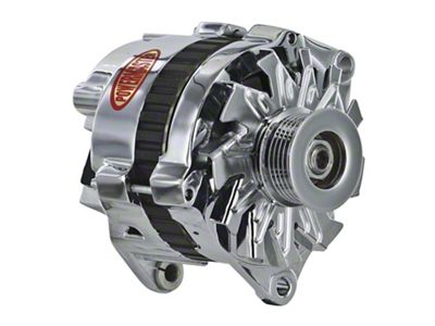 Powermaster CS130 Style Saddle Mount Alternator with 6-Groove Pulley; 105 Amp; Chrome (93-97 3.4L Firebird)