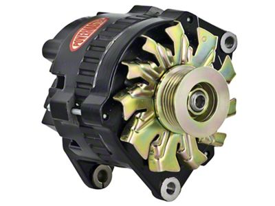 Powermaster CS130 Style Saddle Mount Alternator with 6-Groove Pulley; 140 Amp; Black (93-97 3.4L Firebird)