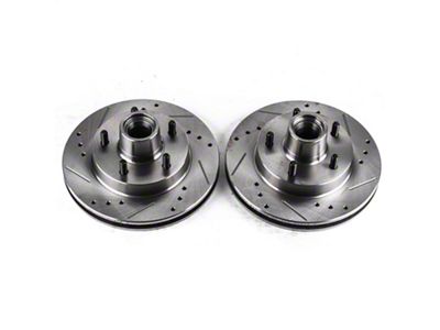 PowerStop Evolution Cross-Drilled and Slotted Rotors; Front Pair (82-92 Camaro w/o Performance Package)