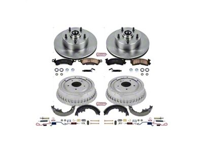 PowerStop OE Replacement Brake Rotor, Drum and Pad Kit; Front and Rear (1969 Camaro w/ Front Disc & Rear Drum Brakes)