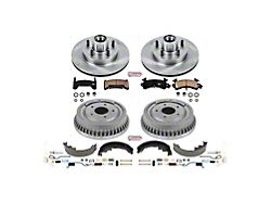 PowerStop OE Replacement Brake Rotor, Drum and Pad Kit; Front and Rear (85-92 Camaro w/ Rear Drum Brakes)