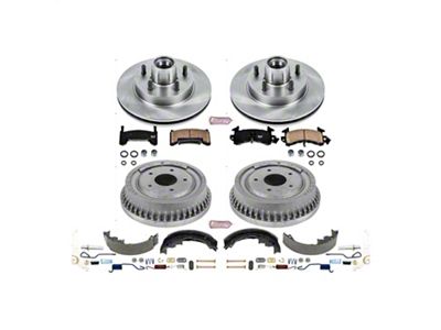 PowerStop OE Replacement Brake Rotor, Drum and Pad Kit; Front and Rear (85-92 Camaro w/ Rear Drum Brakes)