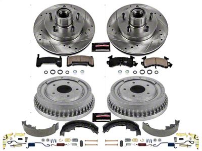 PowerStop Z23 Evolution Sport Brake Rotor, Drum and Pad Kit; Front and Rear (82-83 Camaro w/ Rear Drum Brakes)