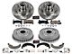 PowerStop Z23 Evolution Sport Brake Rotor, Drum and Pad Kit; Front and Rear (1984 Camaro w/ Rear Drum Brakes)