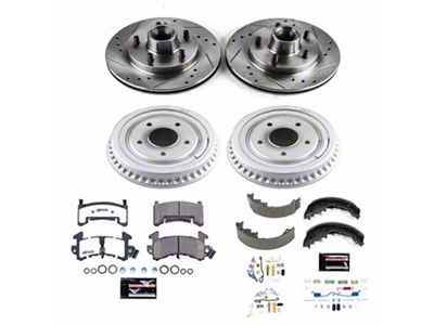 PowerStop Z26 Street Warrior Brake Rotor, Drum and Pad Kit; Front and Rear (82-83 Camaro w/ Rear Drum Brakes)