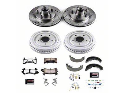 PowerStop Z36 Extreme Truck and Tow Brake Rotor, Drum and Pad Kit; Front and Rear (82-83 Camaro w/ Rear Drum Brakes)