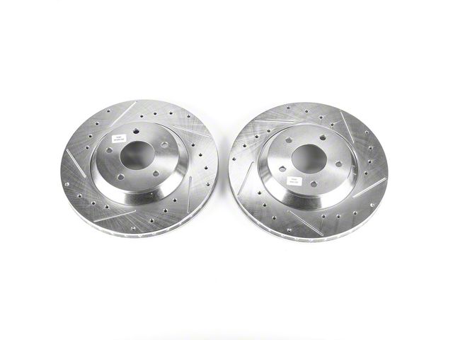 PowerStop Evolution Cross-Drilled and Slotted Rotors; Rear Pair (88-95 Corvette C4 w/ Heavy Duty Suspension; 1996 Corvette C4)