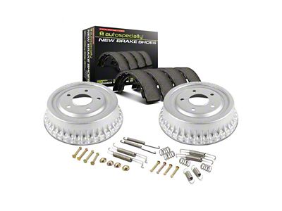 PowerStop OE Replacement Brake Drum and Pad Kit; Rear (63-66 Corvette C2 w 4-Wheel Drum Brakes)