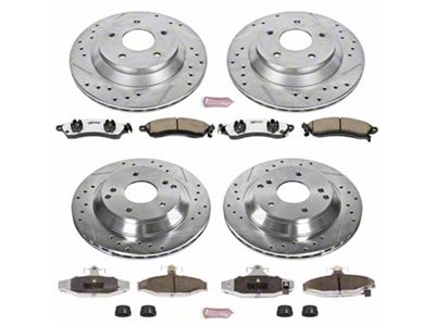 PowerStop Z26 Street Warrior Brake Rotor and Pad Kit; Front and Rear (88-95 Corvette C4 w/o Heavy Duty Suspension)