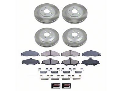 PowerStop Semi-Coated Rotor and Pad Kit; Front and Rear (98-02 Firebird)