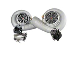 Precision Turbo & Engine Mirror Image Next Gen PT6466 Twin Turbo Package with H-Style Compression Cover (Universal; Some Adaptation May Be Required)