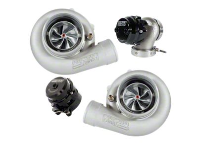 Precision Turbo & Engine Mirror Image Next Gen PT6466 Twin Turbo Package with SCP-Style Compression Cover (Universal; Some Adaptation May Be Required)