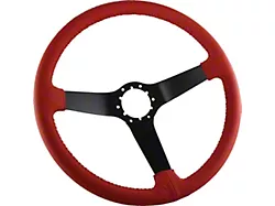 Wheel,Steering Gray Leather/Brushed Spokes, 67-82 
