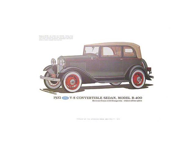 Print - 1932 Ford Convertible Sedan B400 - Unframed