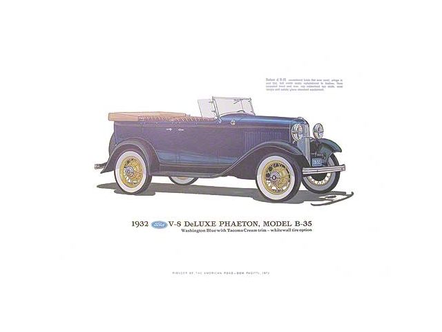 Print - 1932 Ford Deluxe Phaeton B35 - Unframed