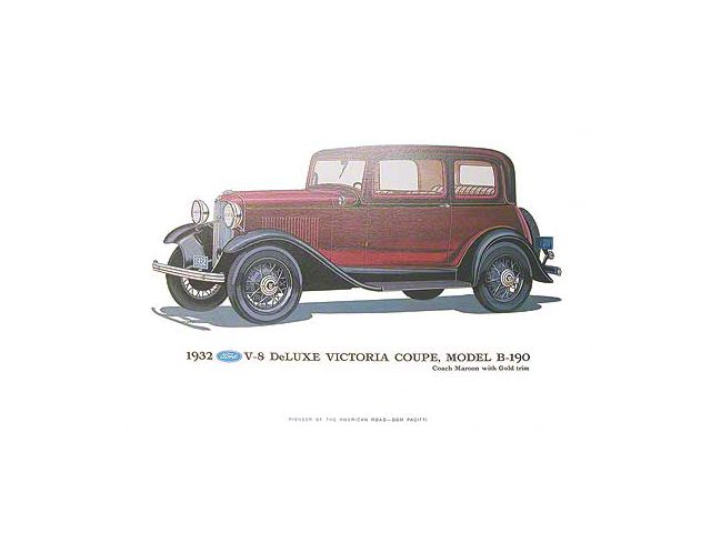 Print - 1932 Ford Victoria B190 - 12 X 18 - Unframed