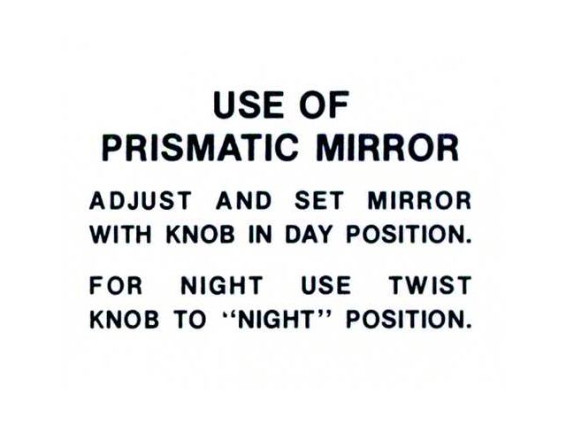 Prismatic Mirror Instruction Decal - Falcon