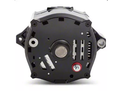 Proform Slant-Edge Alternator with Raised Bowtie Emblem; 100 Amp; Black Crinkle (Universal; Some Adaptation May Be Required)