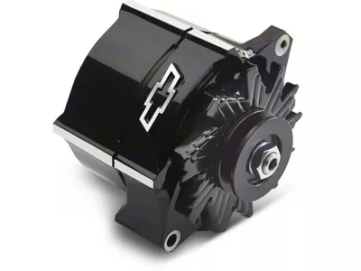 Proform Slant-Edge Alternator with Raised Bowtie Emblem; 100 Amp; Liquid Black (Universal; Some Adaptation May Be Required)