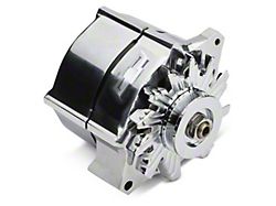 Proform Slant-Edge Alternator with Raised Bowtie Emblem; 100 Amp; Polished (Universal; Some Adaptation May Be Required)