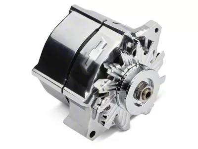 Proform Slant-Edge Alternator with Raised Bowtie Emblem; 100 Amp; Polished (Universal; Some Adaptation May Be Required)