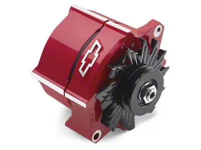 Proform Slant-Edge Alternator with Raised Bowtie Emblem; 100 Amp; Red (Universal; Some Adaptation May Be Required)