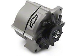 Proform Slant-Edge Alternator with Recessed Black Bowtie Emblem; 100 Amp; Cast Gray Crinkle (Universal; Some Adaptation May Be Required)