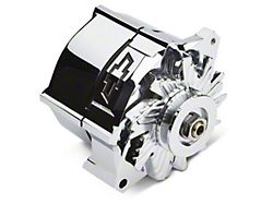 Proform Slant-Edge Alternator with Recessed Black Bowtie Emblem; 100 Amp; Chrome (Universal; Some Adaptation May Be Required)