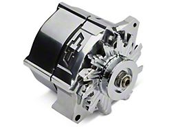 Proform Slant-Edge Alternator with Recessed Black Bowtie Emblem; 100 Amp; Polished (Universal; Some Adaptation May Be Required)