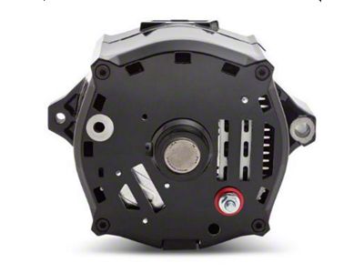 Proform Slant-Edge Alternator with Raised Bowtie Emblem; 100 Amp; Black Crinkle (Universal; Some Adaptation May Be Required)