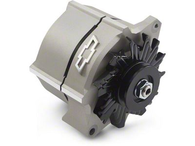 Proform Slant-Edge Alternator with Raised Bowtie Emblem; 100 Amp; Cast Gray Crinkle (Universal; Some Adaptation May Be Required)
