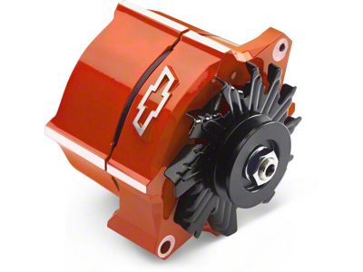 Proform Slant-Edge Alternator with Raised Bowtie Emblem; 100 Amp; Orange (Universal; Some Adaptation May Be Required)
