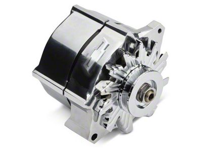 Proform Slant-Edge Alternator with Raised Bowtie Emblem; 100 Amp; Polished (Universal; Some Adaptation May Be Required)