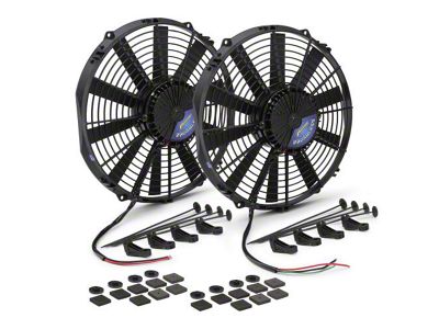 Proform 12-Inch Brushless Electric Radiator Fans; Universal; 2100 CFM Each (Universal; Some Adaptation May Be Required)
