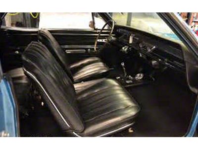 PUI Chevelle Seat Covers, Bucket, 2-Door Coupe & Convertible, Black, 1966