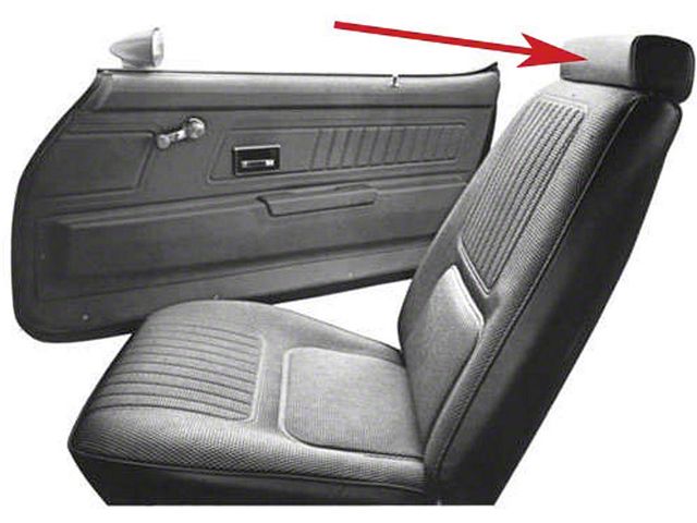 PUI Interiors, Bucket Headrest Covers 33-00220 Camaro 1970