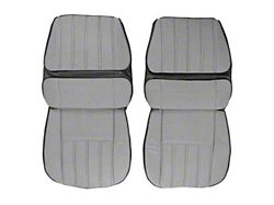 PUI Interiors Deluxe Interior Checkerboard Cloth Front Bucket Seat Upholstery; Black/White (1970 Camaro Coupe)