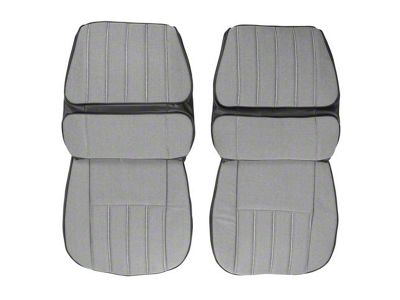 PUI Interiors Deluxe Interior Checkerboard Cloth Front Bucket Seat Upholstery; Black/White (1970 Camaro Coupe)