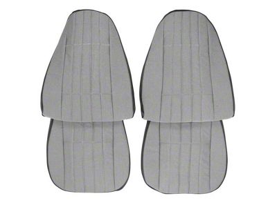 PUI Interiors Deluxe Interior Front Bucket Seat Upholstery; Black/White (1971 Camaro)