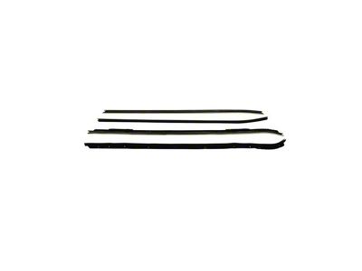 PUI Interiors Replacement Style Window Felt Set with Chrome Bead; 4-Piece (70-81 Camaro Coupe)